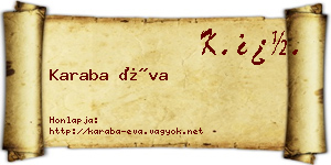 Karaba Éva névjegykártya