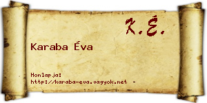 Karaba Éva névjegykártya