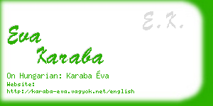 eva karaba business card
